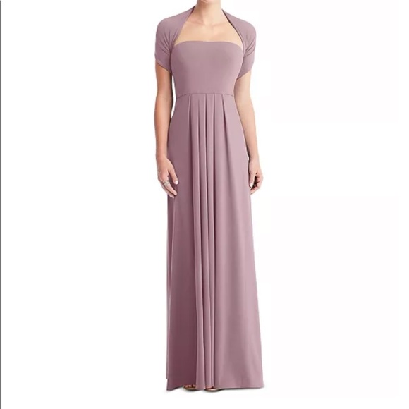 Dessy Collection mauve dress XL bridesmaid dress wedding guest dress - Picture 5 of 5